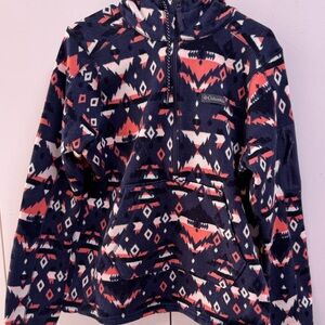 Columbia Women's Geometric Fleece Jacket - Navy and Pink